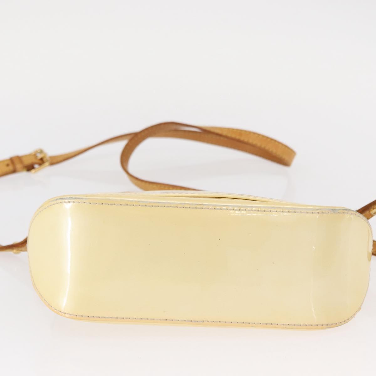 LOUIS VUITTON Monogram Vernis Minna Street Shoulder Bag Perle M91509 Auth 153907