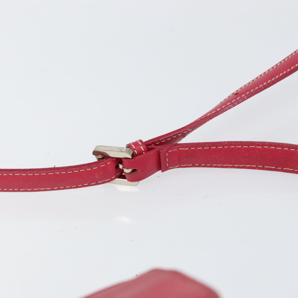 MCM Vicetos Logogram Shoulder Bag PVC Leather White Silver Auth 153908