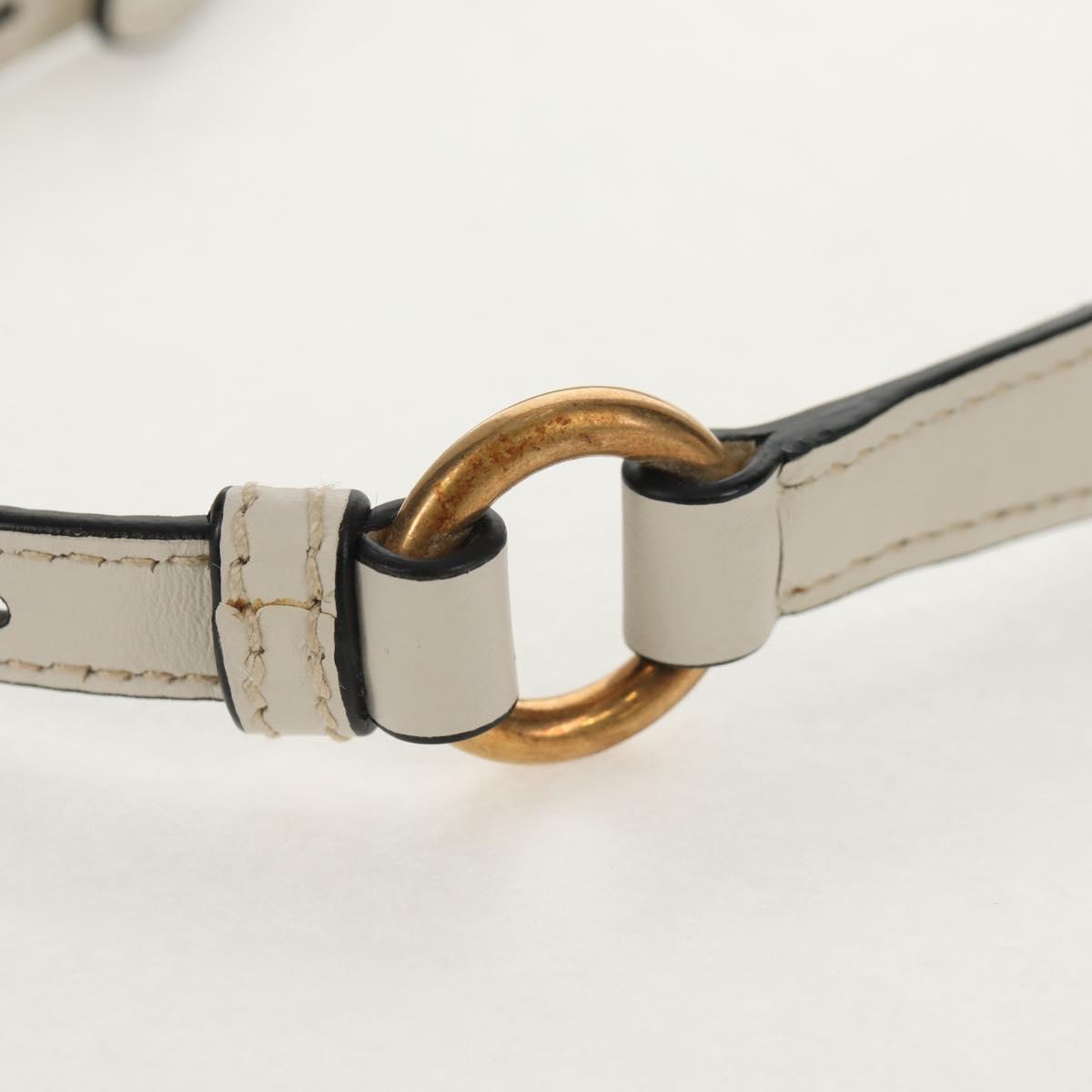 Miu Miu Dahlia Hand Bag Leather 2way White Gold Auth 153911V