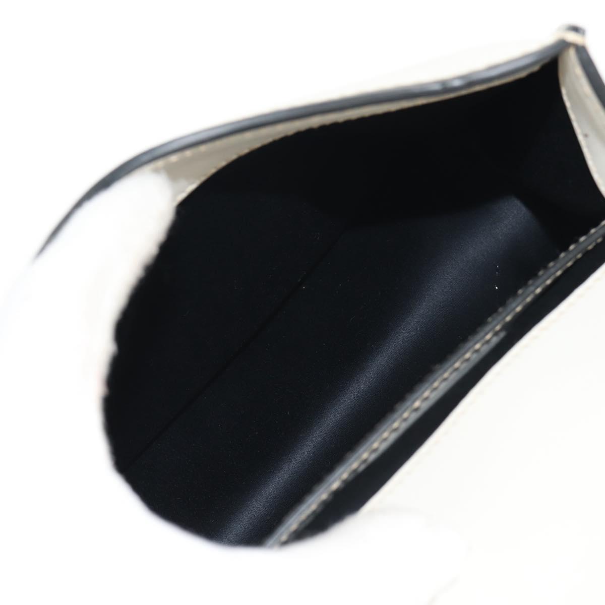 Miu Miu Dahlia Hand Bag Leather 2way White Gold Auth 153911V