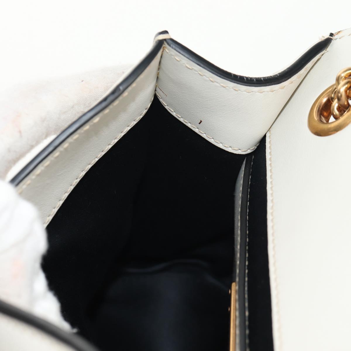 Miu Miu Dahlia Hand Bag Leather 2way White Gold Auth 153911V