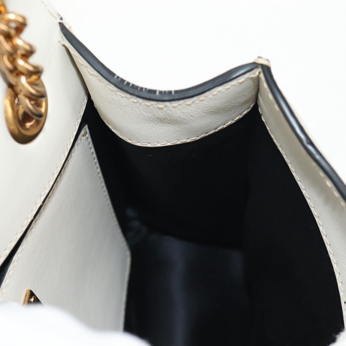 Miu Miu Dahlia Hand Bag Leather 2way White Gold Auth 153911V