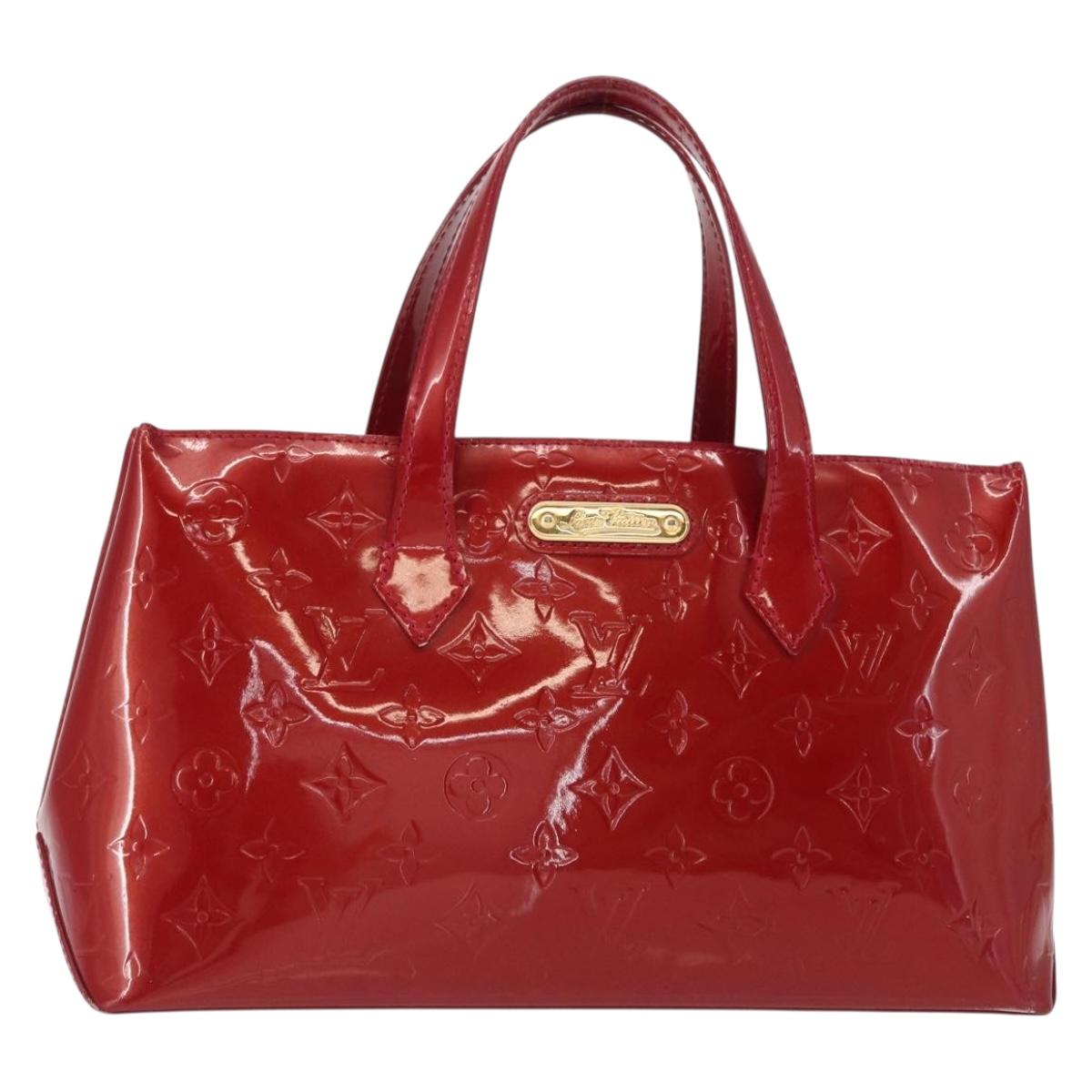 LOUIS VUITTON Monogram Vernis Wilshire PM Bag Pomme D'amour M93642 Auth 153918