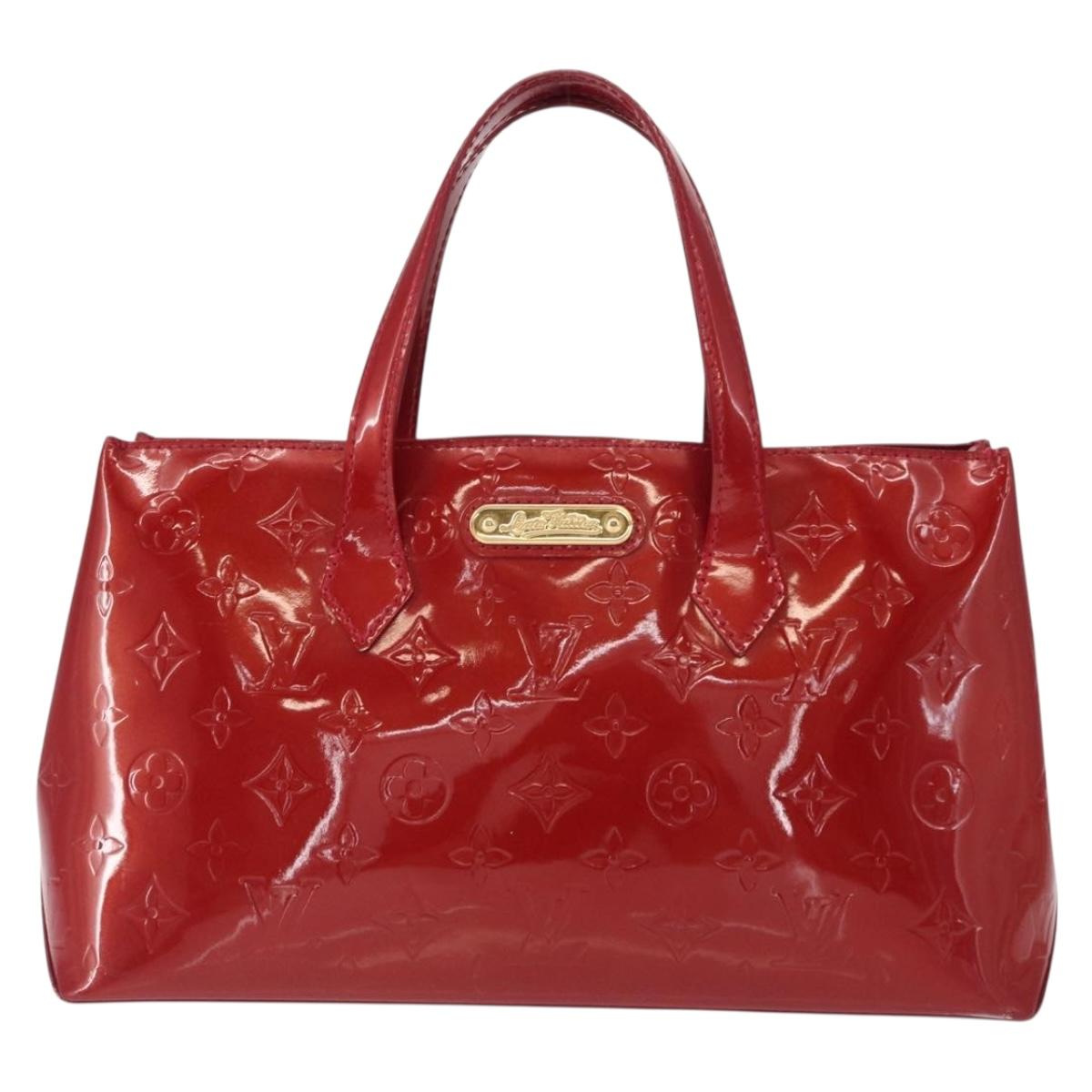 LOUIS VUITTON Monogram Vernis Wilshire PM Bag Pomme D'amour M93642 Auth 153918