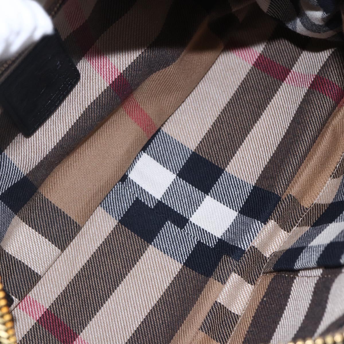 BURBERRY Shoulder Bag Leather Black Gold Auth 153923