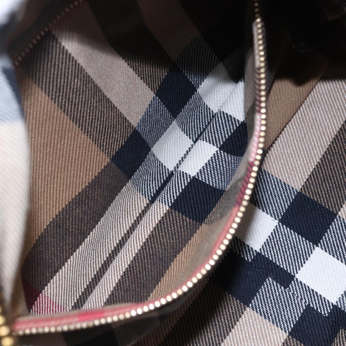 BURBERRY Shoulder Bag Leather Black Gold Auth 153923