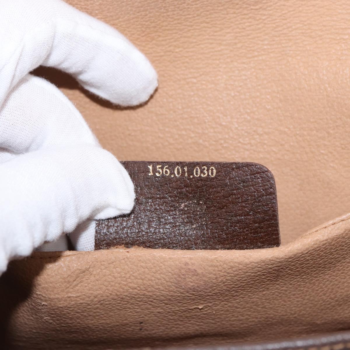 GUCCI GG Supreme Web Sherry Line Bag PVC Beige Gold 156 01 030 Auth 153924