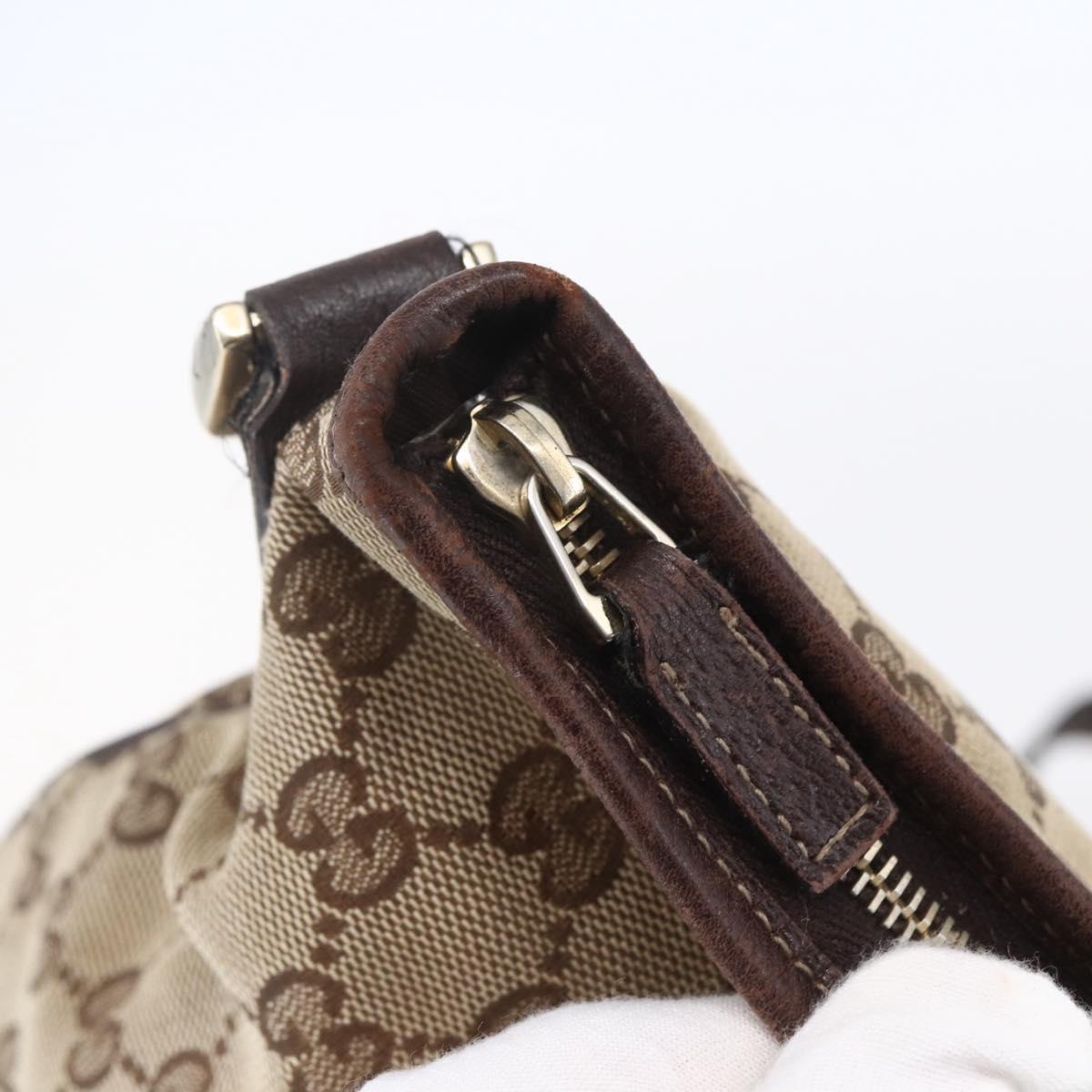 GUCCI GG Canvas Abbey Shoulder Bag Beige Gold 131326 Auth 153925