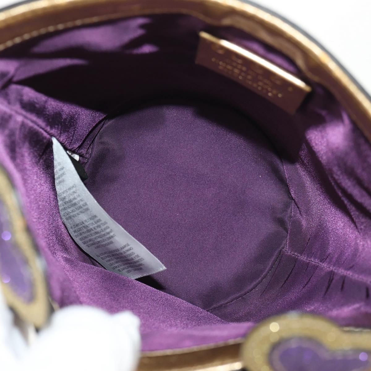 GUCCI Hand Bag Leather Silver Auth 153926M