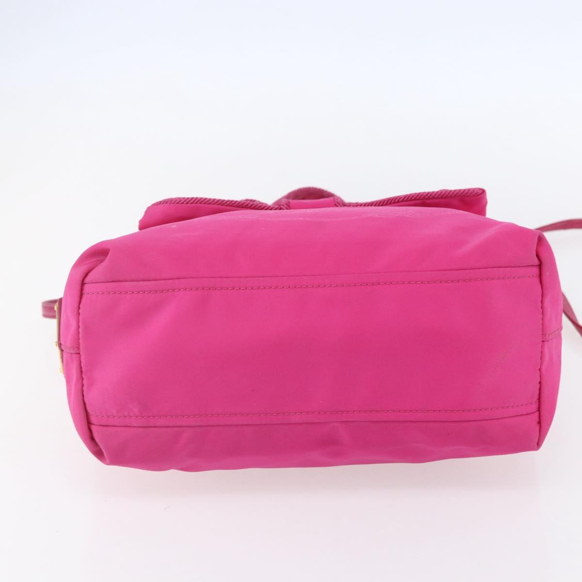 PRADA Hand Bag Nylon 2way Pink Gold Auth 153929