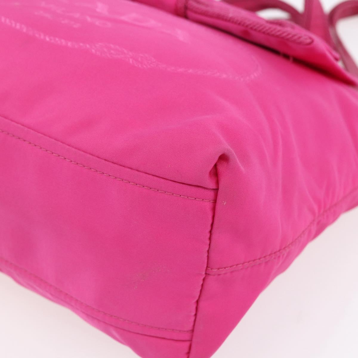 PRADA Hand Bag Nylon 2way Pink Gold Auth 153929