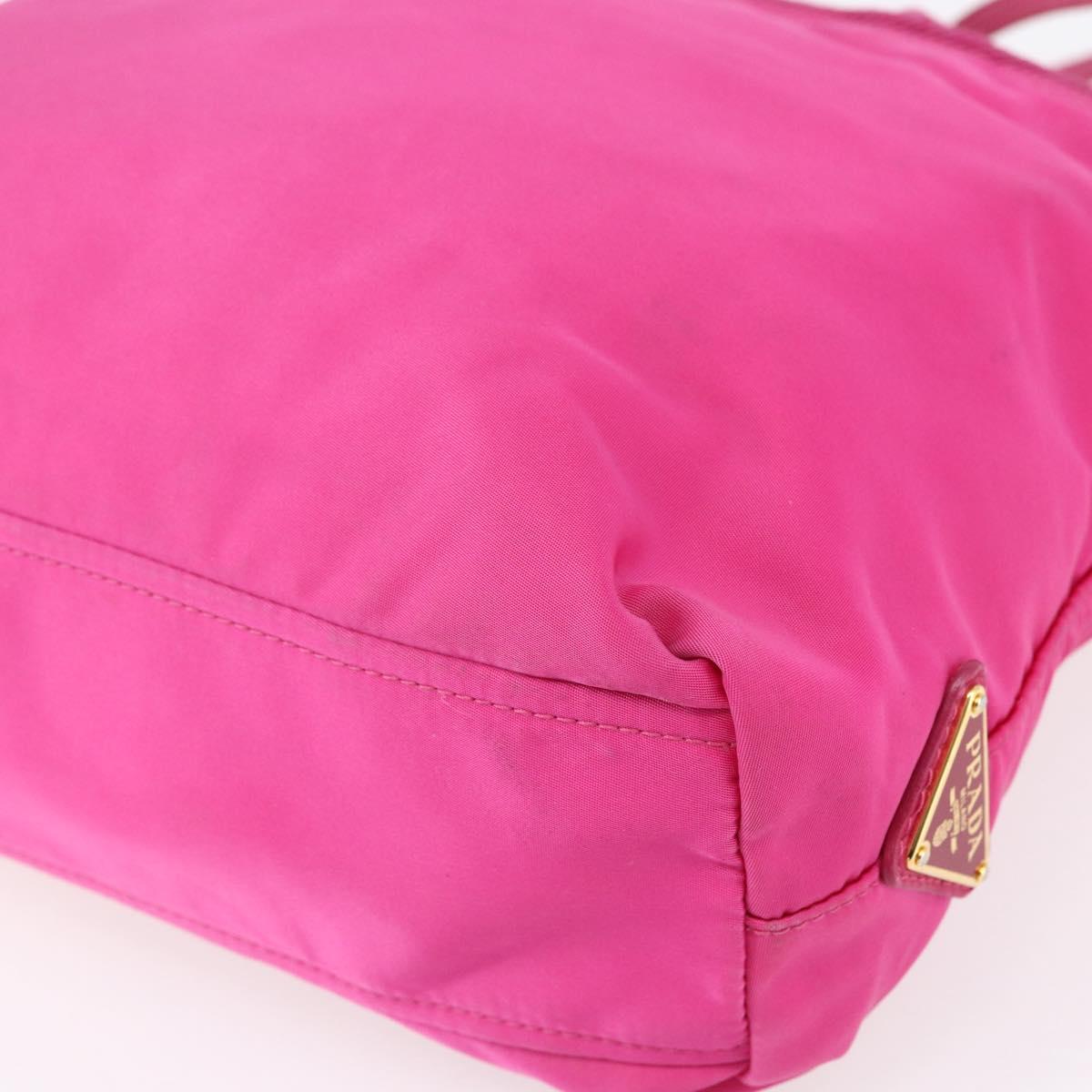 PRADA Hand Bag Nylon 2way Pink Gold Auth 153929