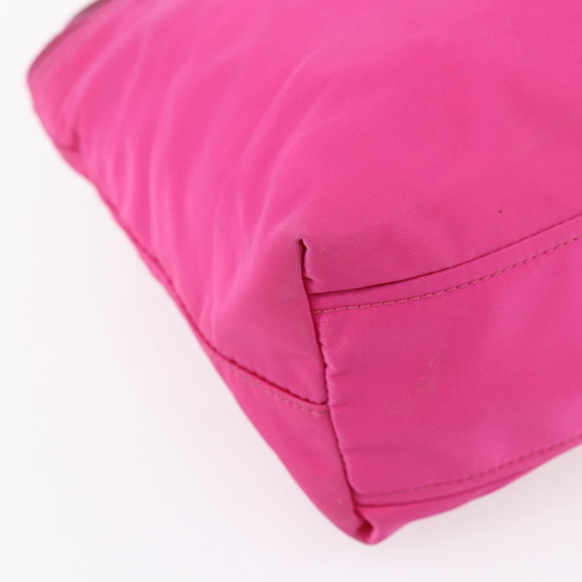 PRADA Hand Bag Nylon 2way Pink Gold Auth 153929