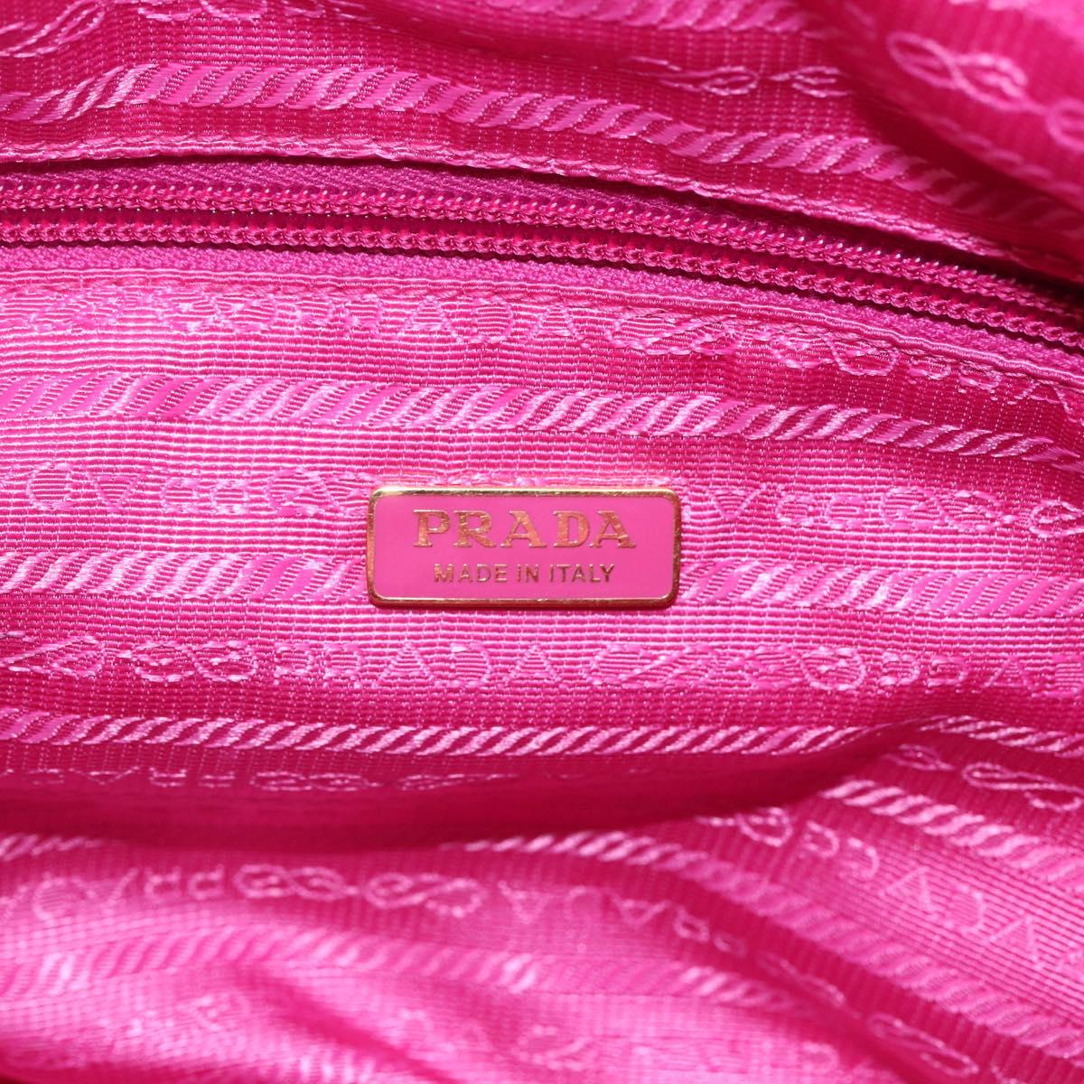 PRADA Hand Bag Nylon 2way Pink Gold Auth 153929
