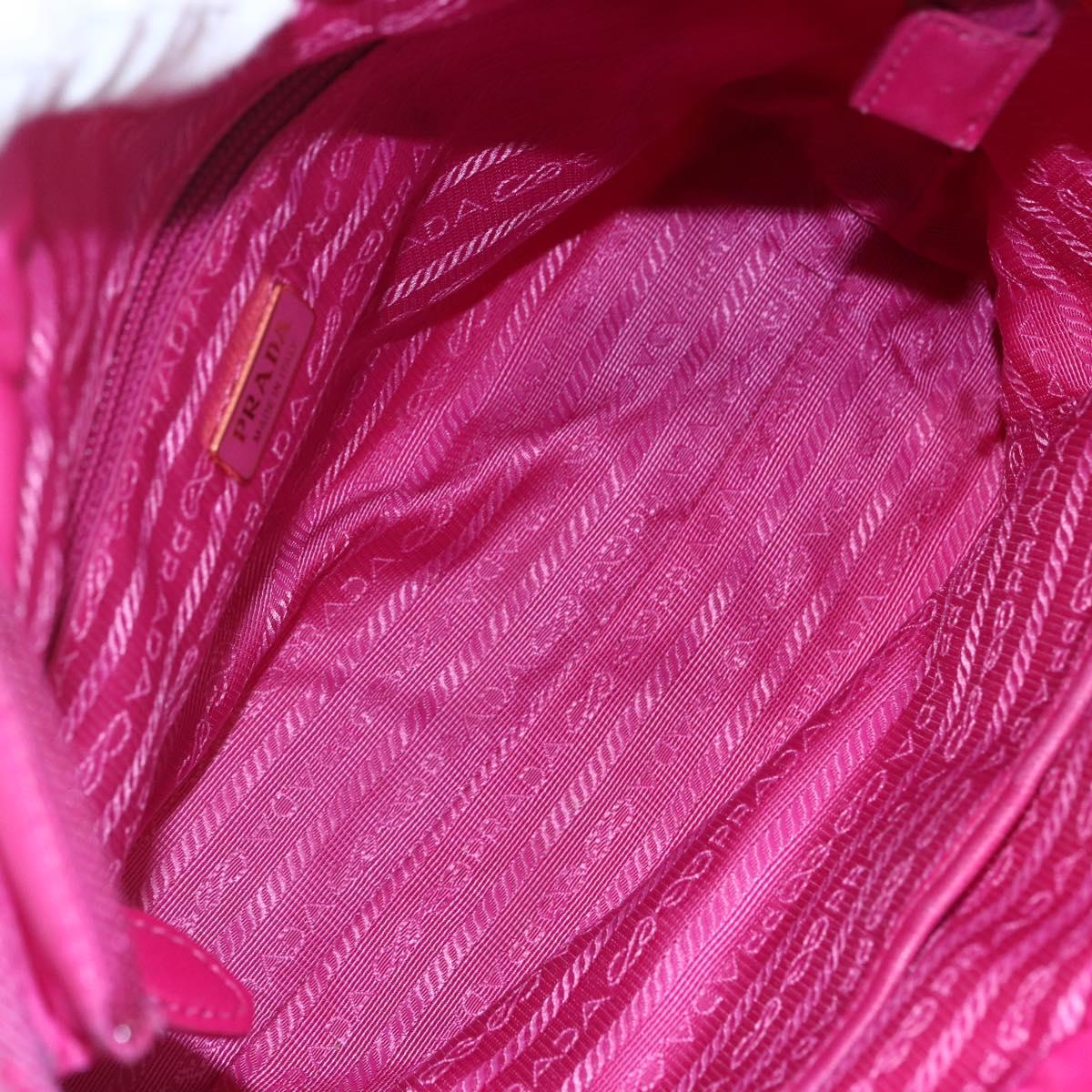 PRADA Hand Bag Nylon 2way Pink Gold Auth 153929