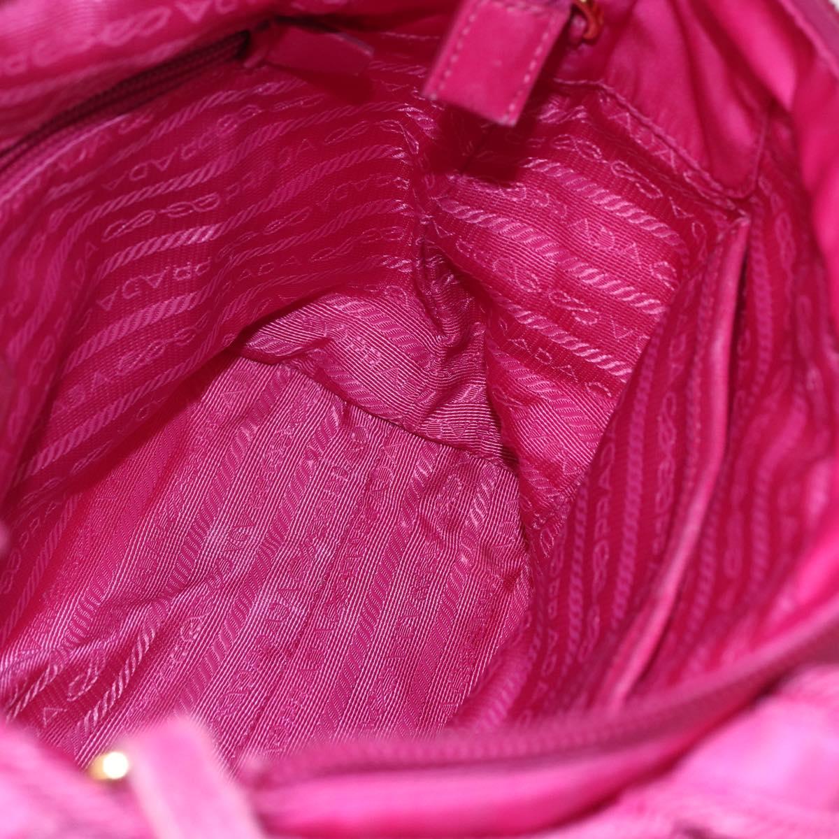PRADA Hand Bag Nylon 2way Pink Gold Auth 153929