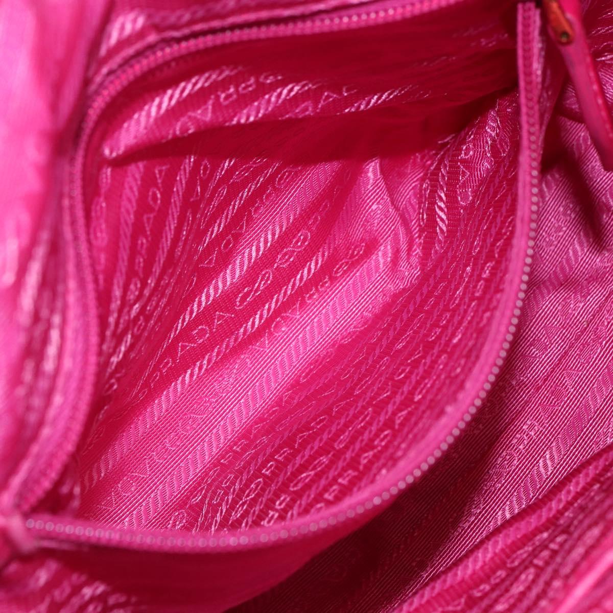 PRADA Hand Bag Nylon 2way Pink Gold Auth 153929