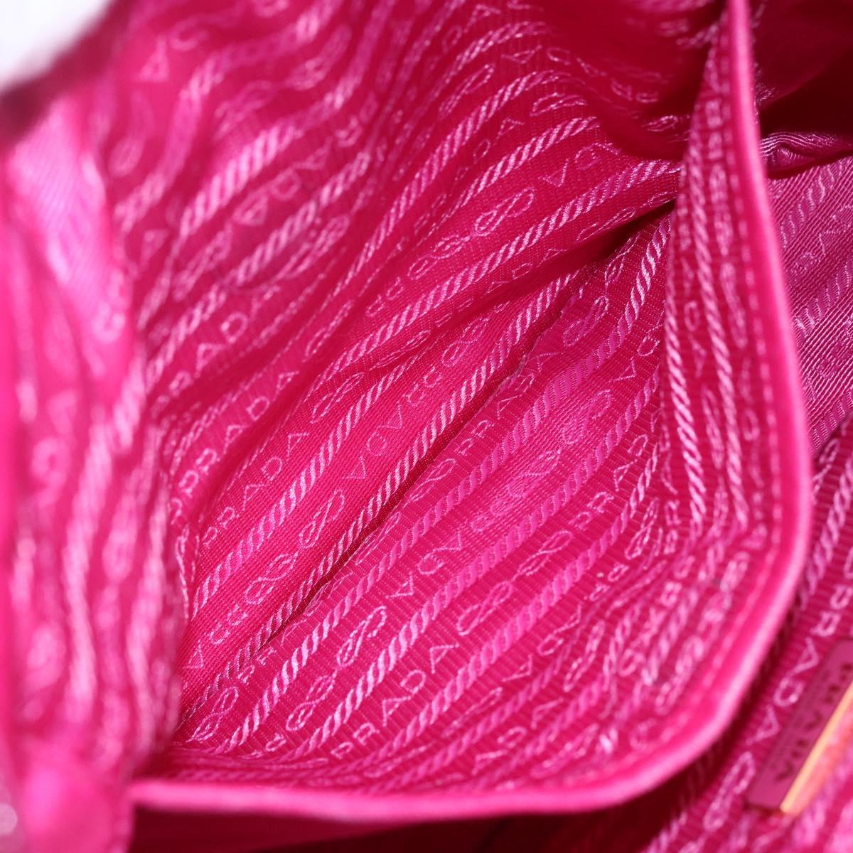 PRADA Hand Bag Nylon 2way Pink Gold Auth 153929