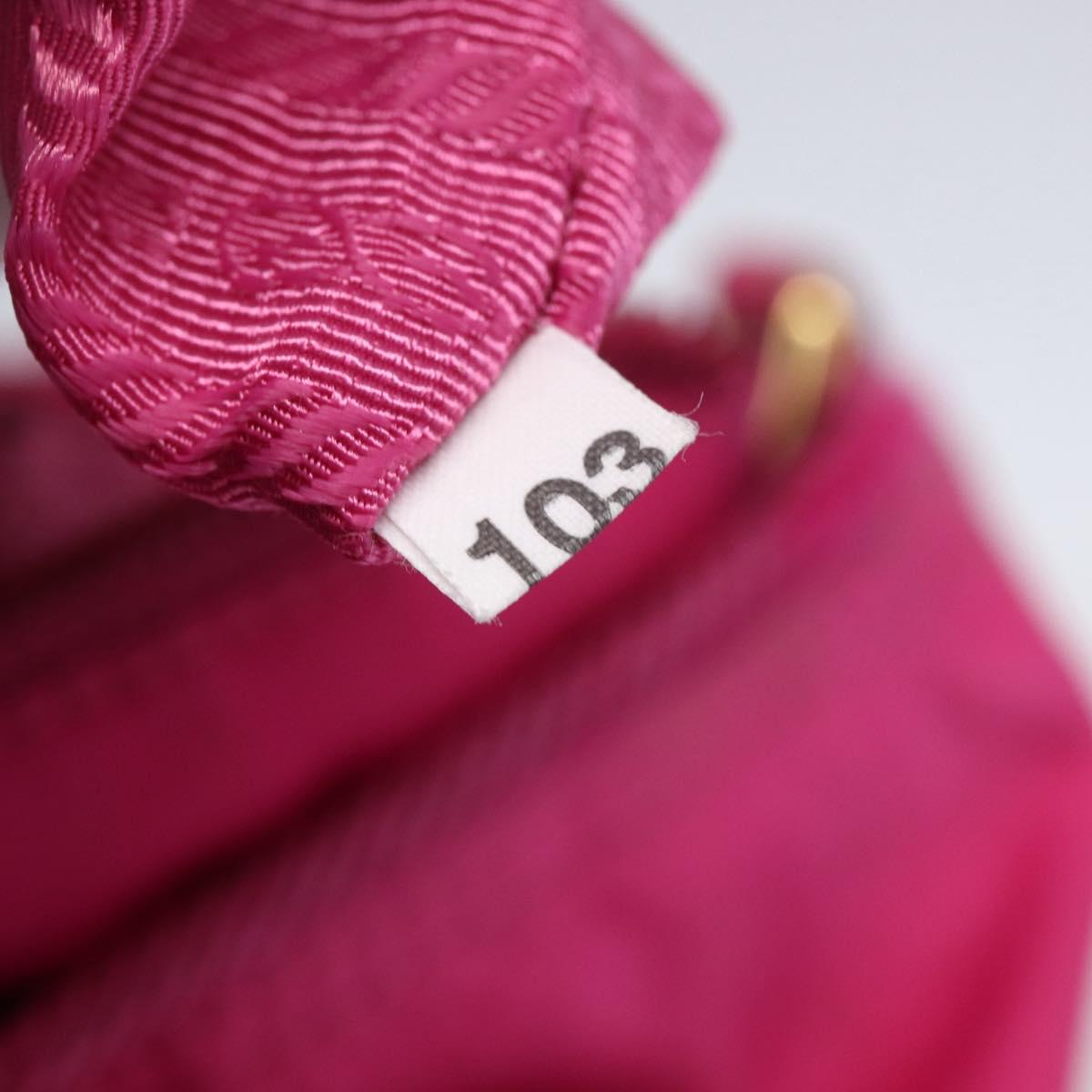 PRADA Hand Bag Nylon 2way Pink Gold Auth 153929