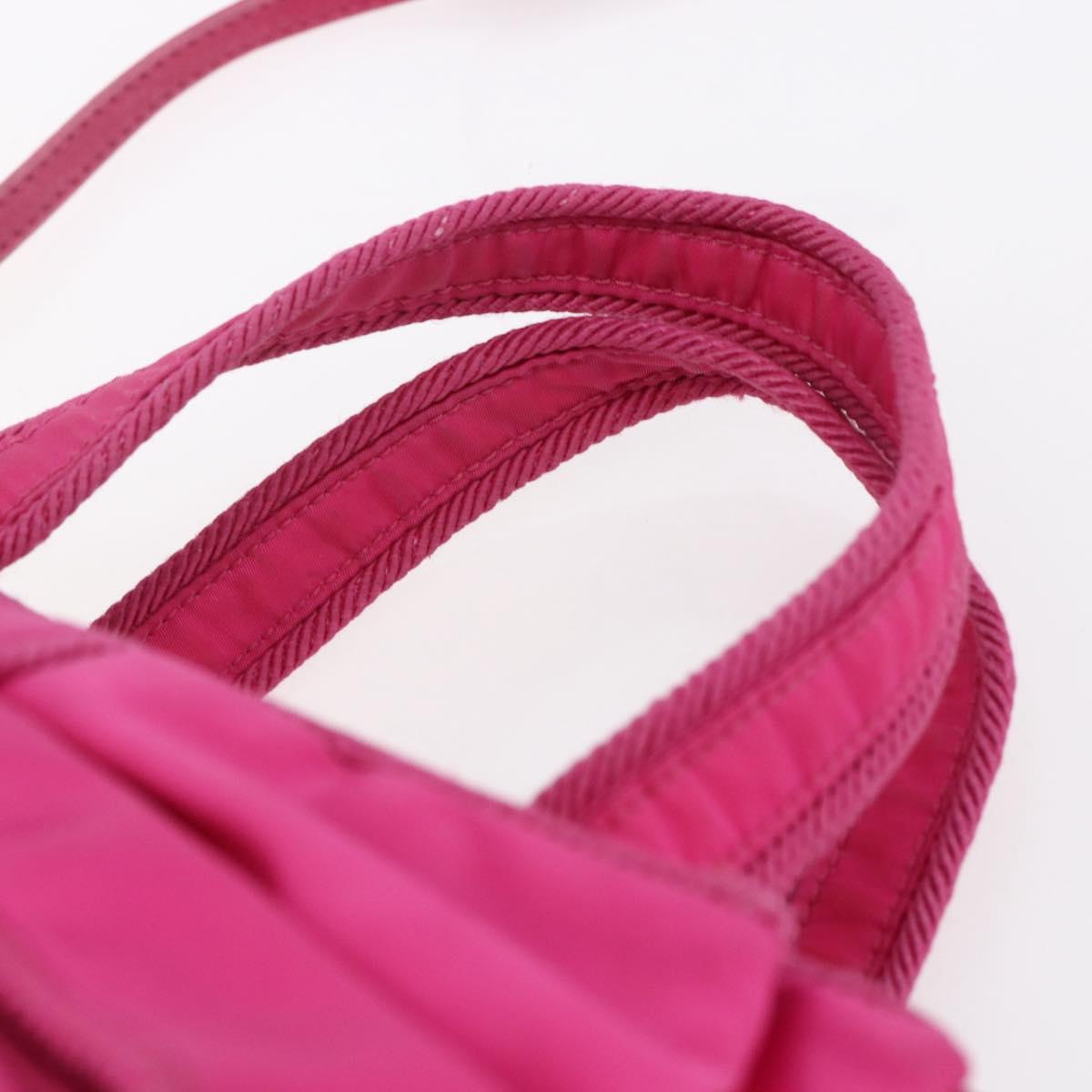 PRADA Hand Bag Nylon 2way Pink Gold Auth 153929