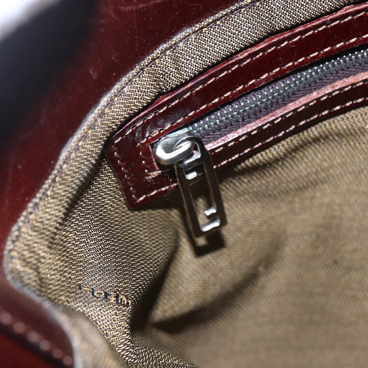 FENDI Zucca Canvas Hand Bag Black Brown Auth 153931