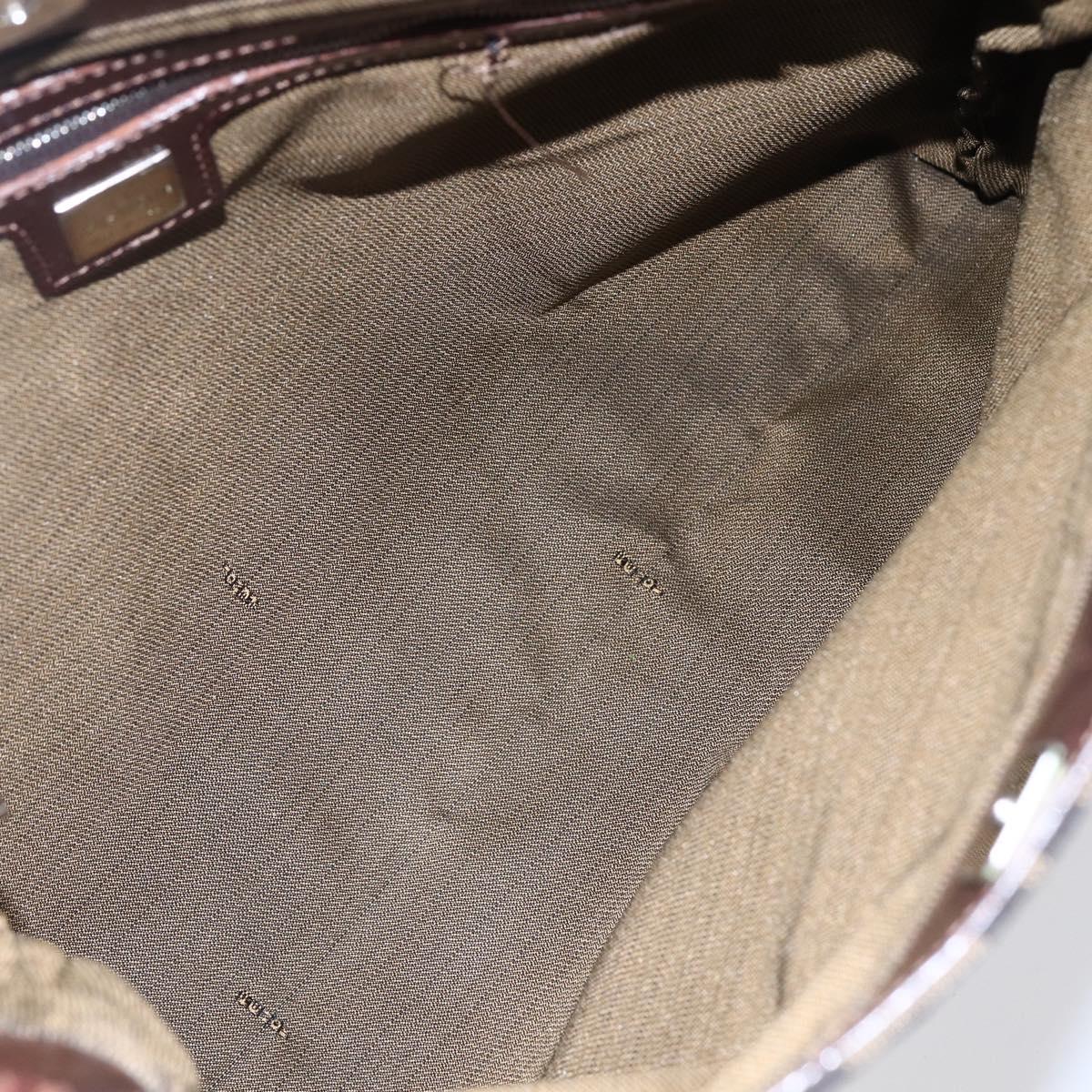 FENDI Zucca Canvas Hand Bag Black Brown Auth 153931