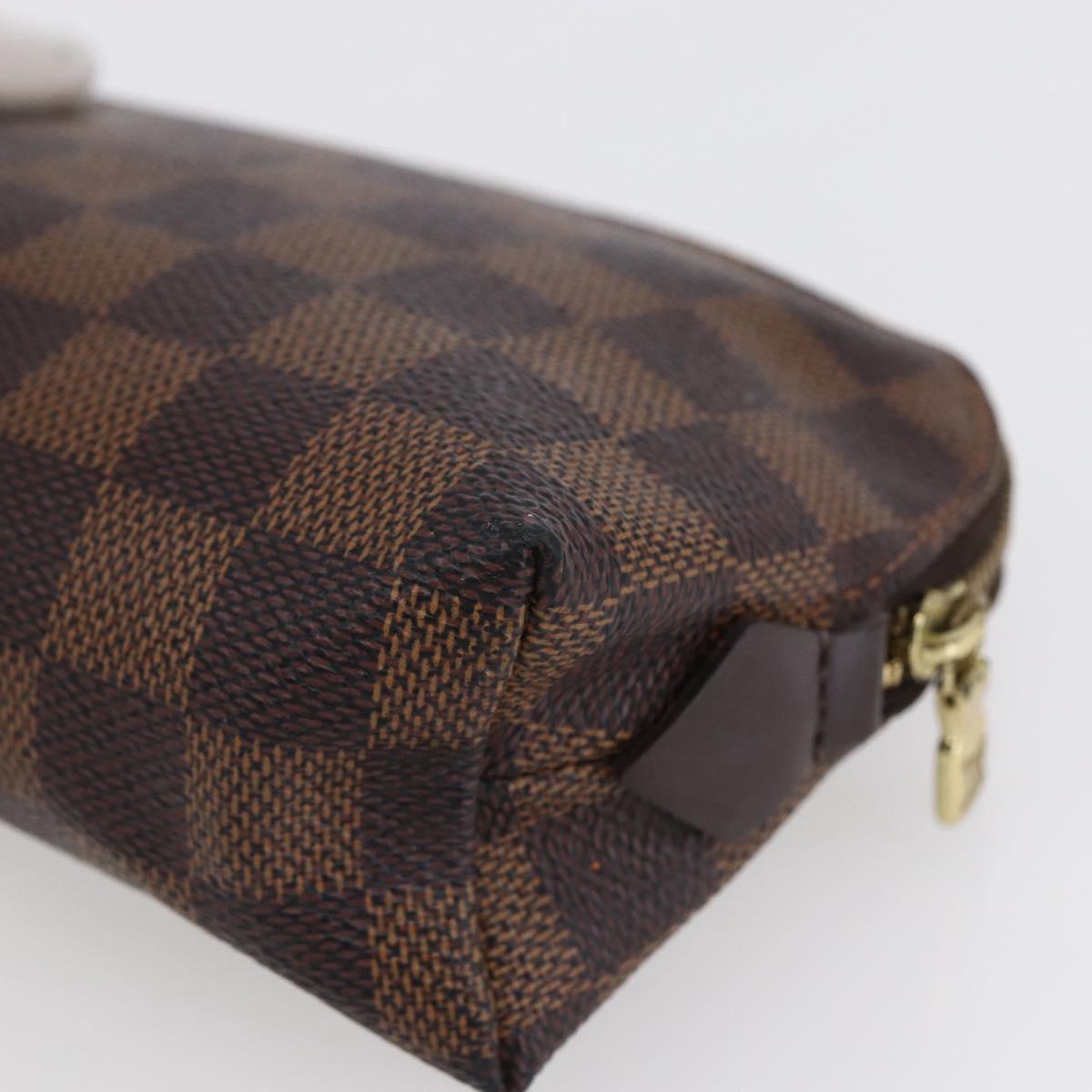 LOUIS VUITTON Damier Ebene Pochette Cosmetic PM Pouch N47516 LV Auth 153935