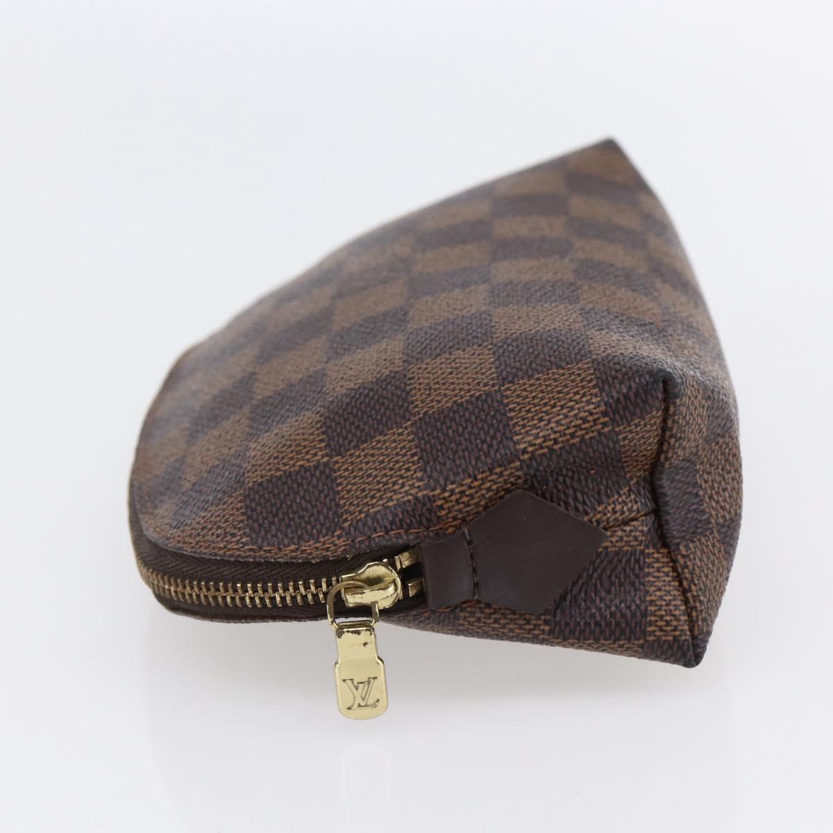 LOUIS VUITTON Damier Ebene Pochette Cosmetic PM Pouch N47516 LV Auth 153935