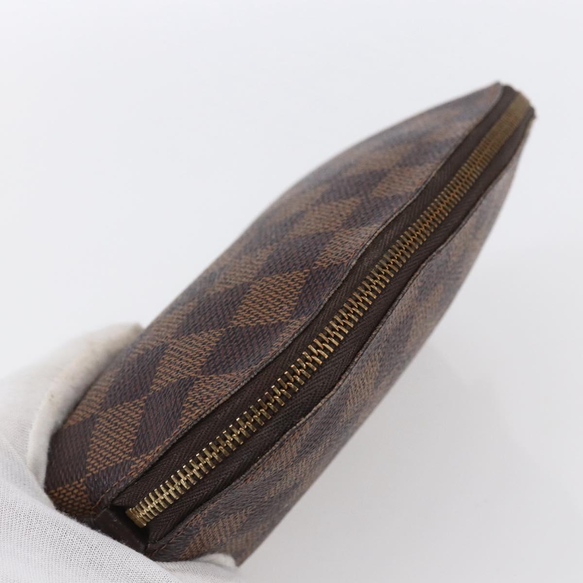 LOUIS VUITTON Damier Ebene Pochette Cosmetic PM Pouch N47516 LV Auth 153935