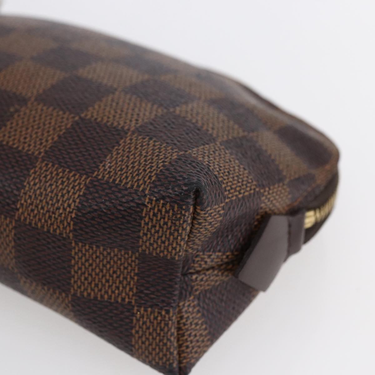 LOUIS VUITTON Damier Ebene Pochette Cosmetic PM Pouch N47516 LV Auth 153935