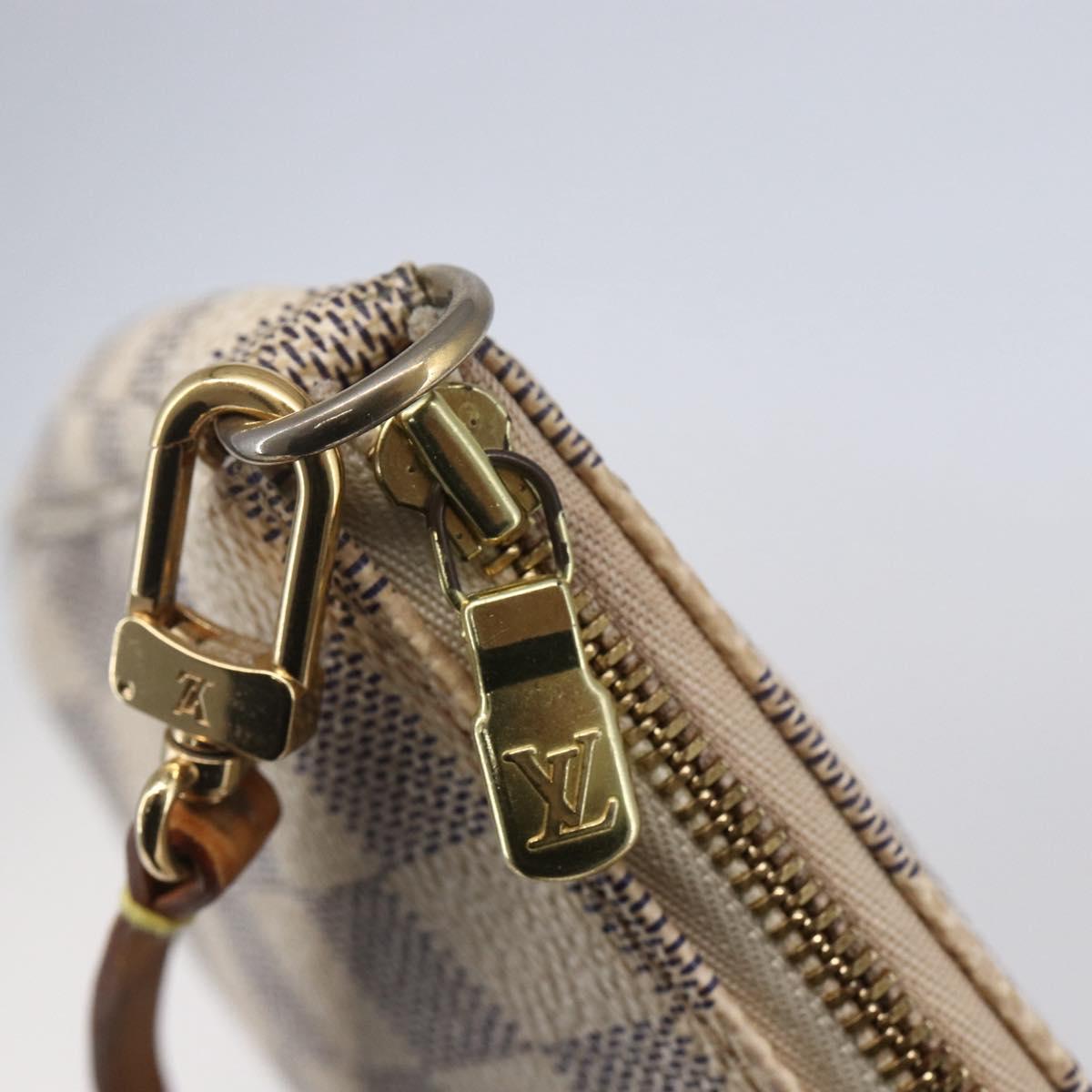 LOUIS VUITTON Damier Azur Pochette Accessoires Pouch N51986 LV Auth 153936