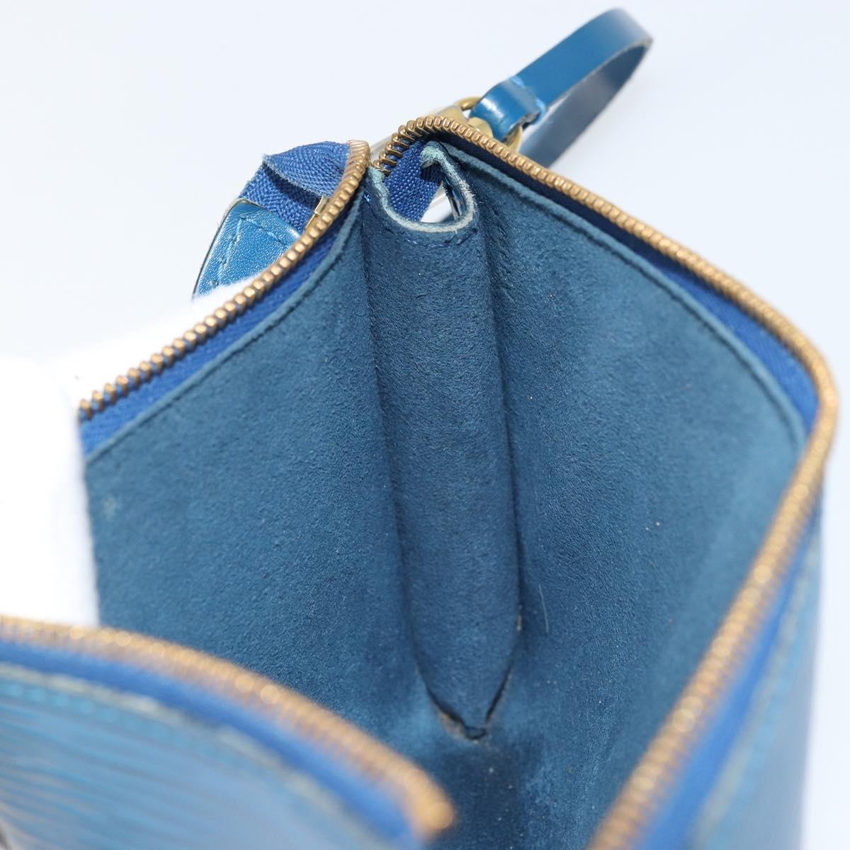 LOUIS VUITTON Epi Pochette Accessoires Accessory Pouch Blue M52985 Auth 153939