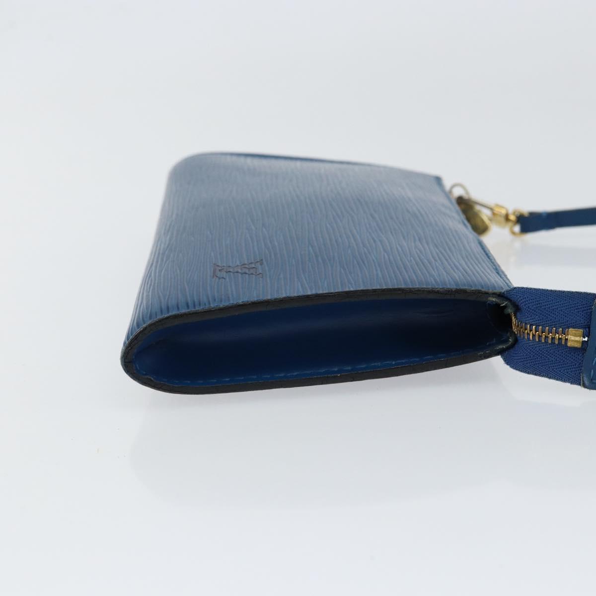 LOUIS VUITTON Epi Pochette Accessoires Accessory Pouch Blue M52985 Auth 153939