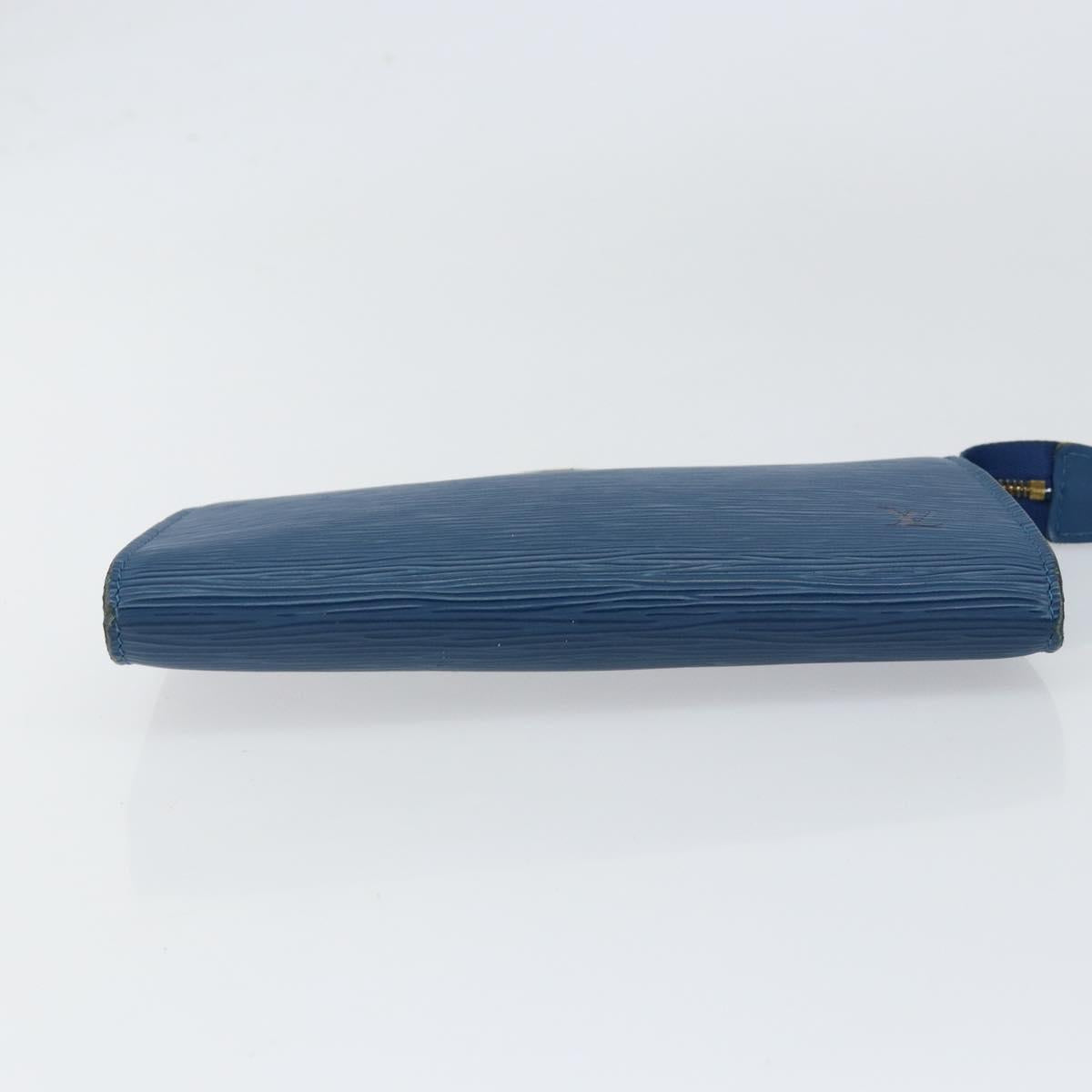 LOUIS VUITTON Epi Pochette Accessoires Accessory Pouch Blue M52985 Auth 153939