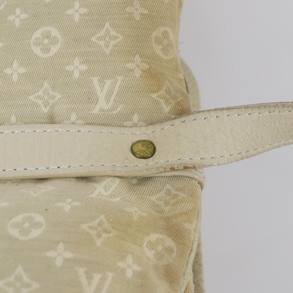 LOUIS VUITTON Monogram Mini Lin Saumur PM Bag Ivory Dunne M95314 LV Auth 153946