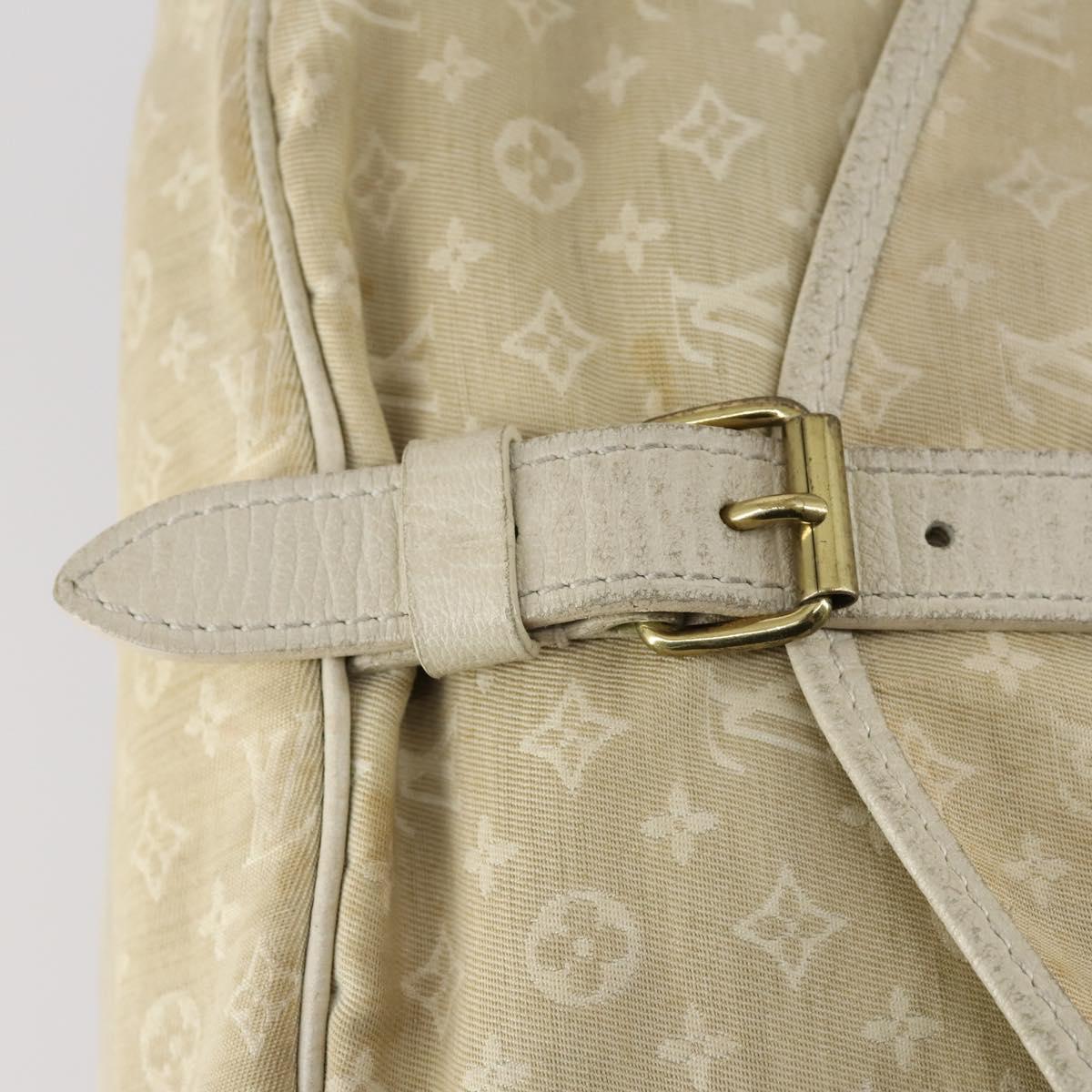LOUIS VUITTON Monogram Mini Lin Saumur PM Bag Ivory Dunne M95314 LV Auth 153946