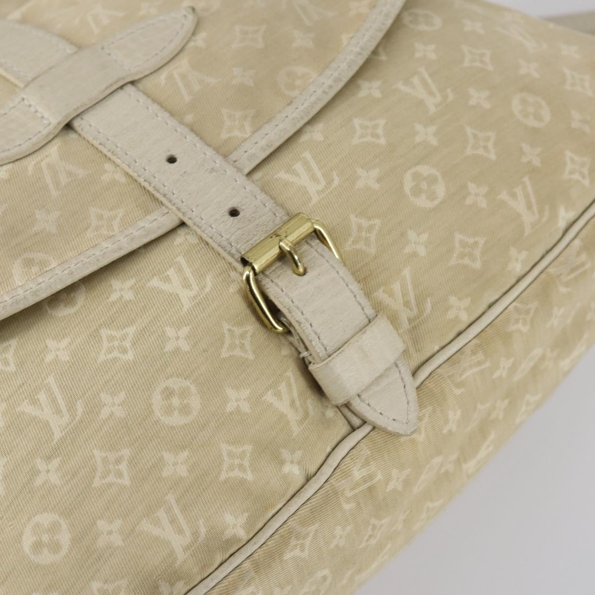 LOUIS VUITTON Monogram Mini Lin Saumur PM Bag Ivory Dunne M95314 LV Auth 153946