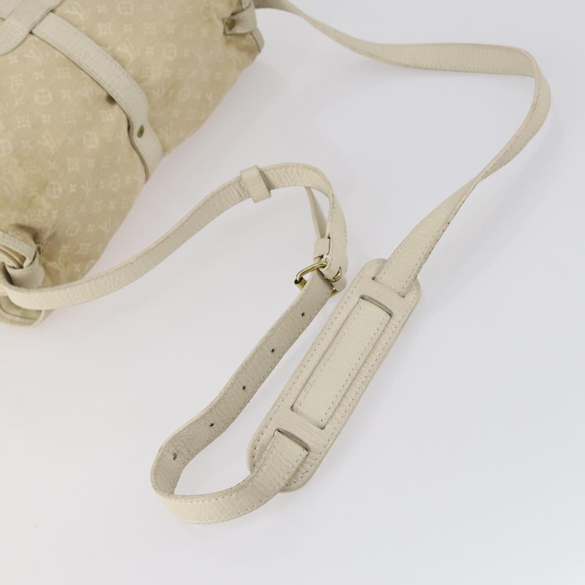 LOUIS VUITTON Monogram Mini Lin Saumur PM Bag Ivory Dunne M95314 LV Auth 153946