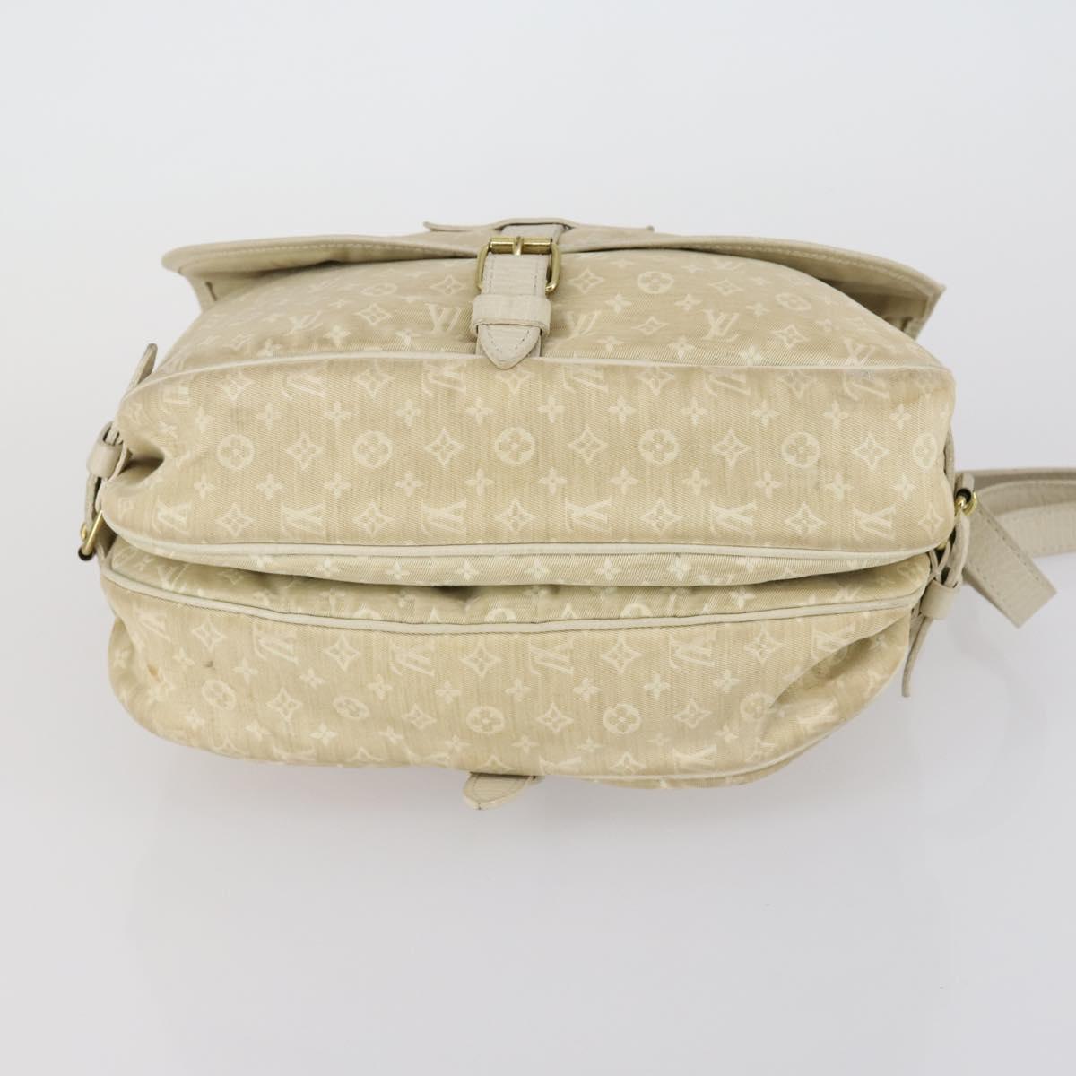 LOUIS VUITTON Monogram Mini Lin Saumur PM Bag Ivory Dunne M95314 LV Auth 153946