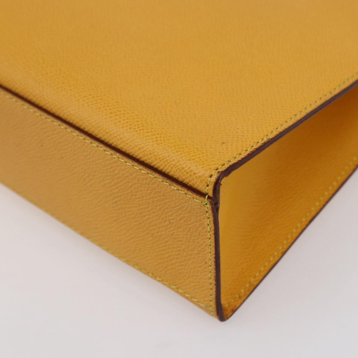 CELINE Shoulder Bag Leather Yellow Gold Auth 153948