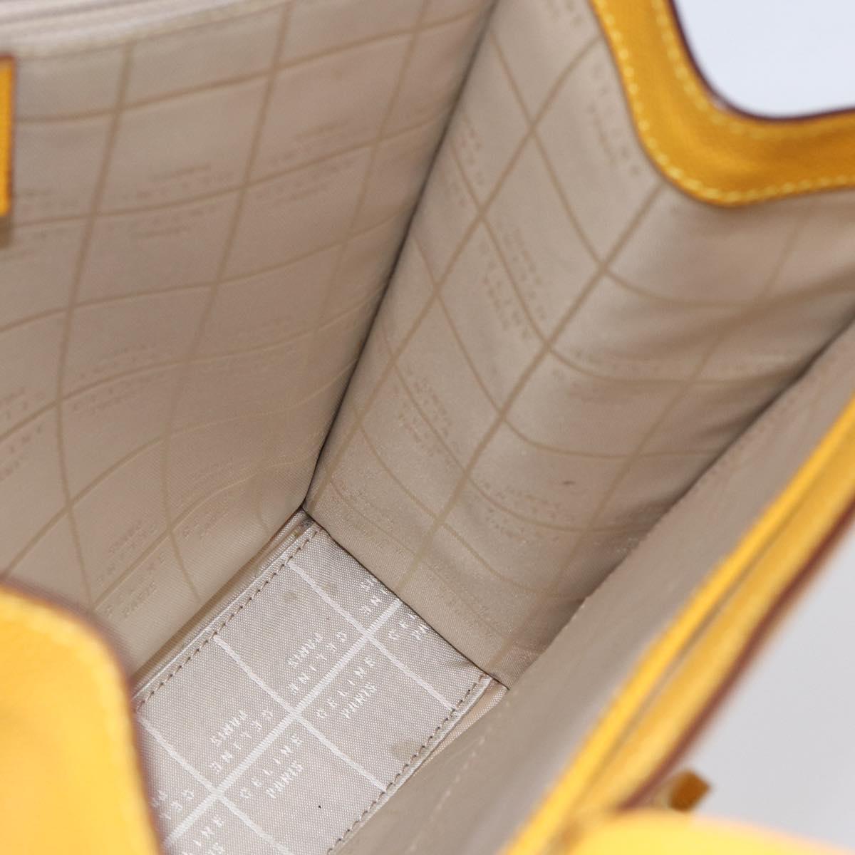 CELINE Shoulder Bag Leather Yellow Gold Auth 153948