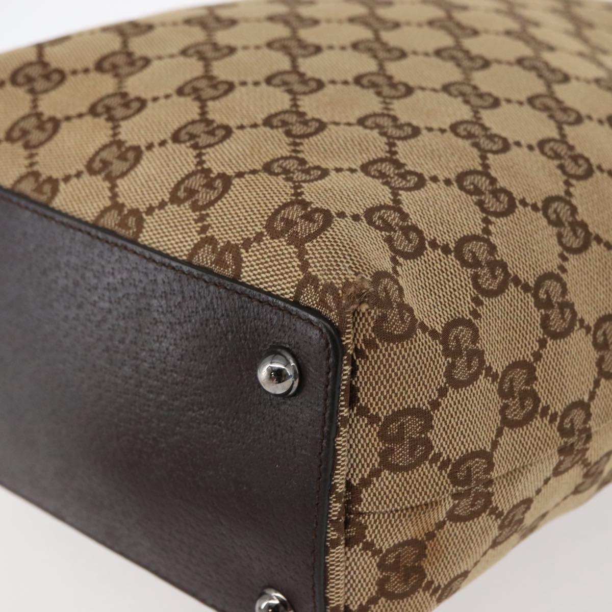 GUCCI GG Canvas Tote Bag Beige Silver 120840 Auth 153949