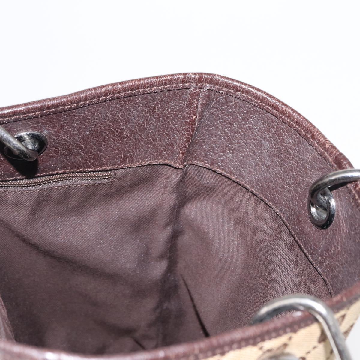 GUCCI GG Canvas Tote Bag Beige Silver 120840 Auth 153949