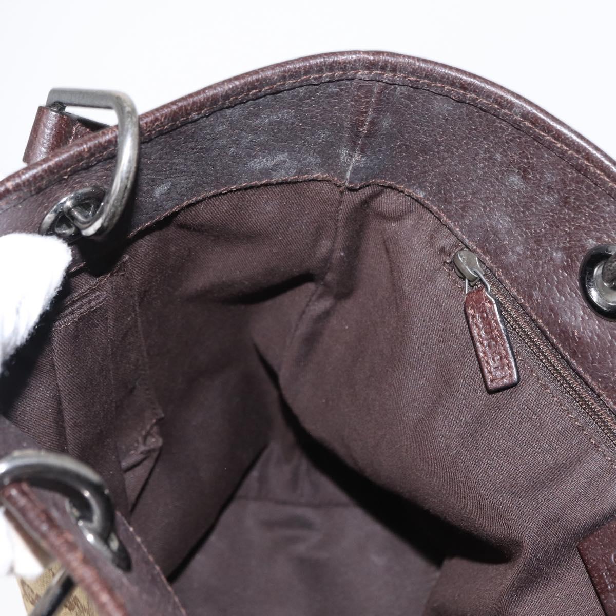 GUCCI GG Canvas Tote Bag Beige Silver 120840 Auth 153949