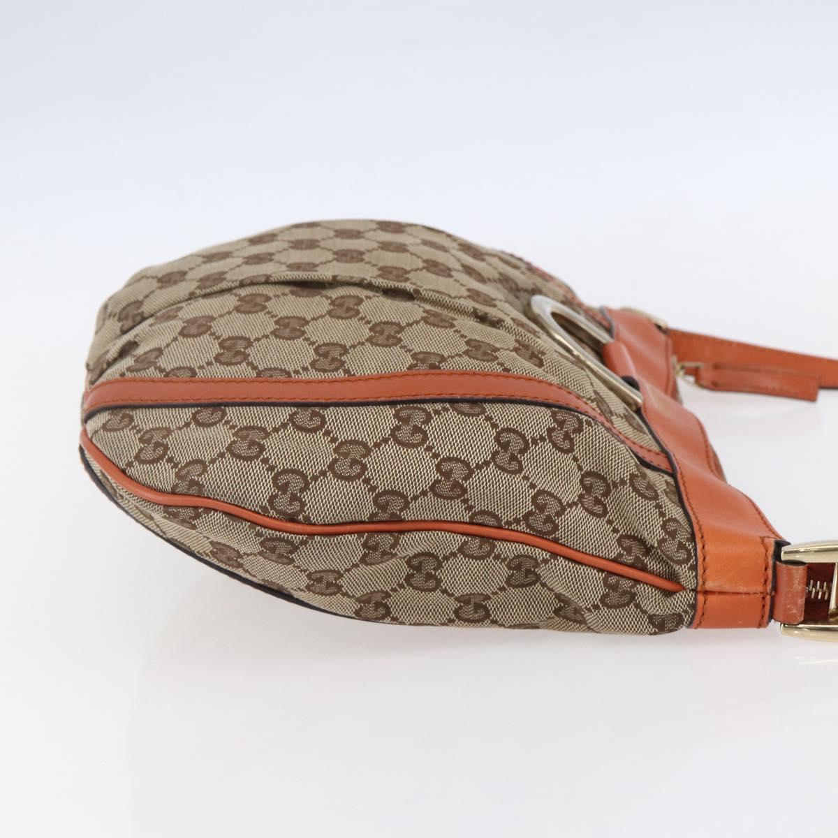 GUCCI GG Canvas Abbey Shoulder Bag Beige Gold 203257 Auth 153951