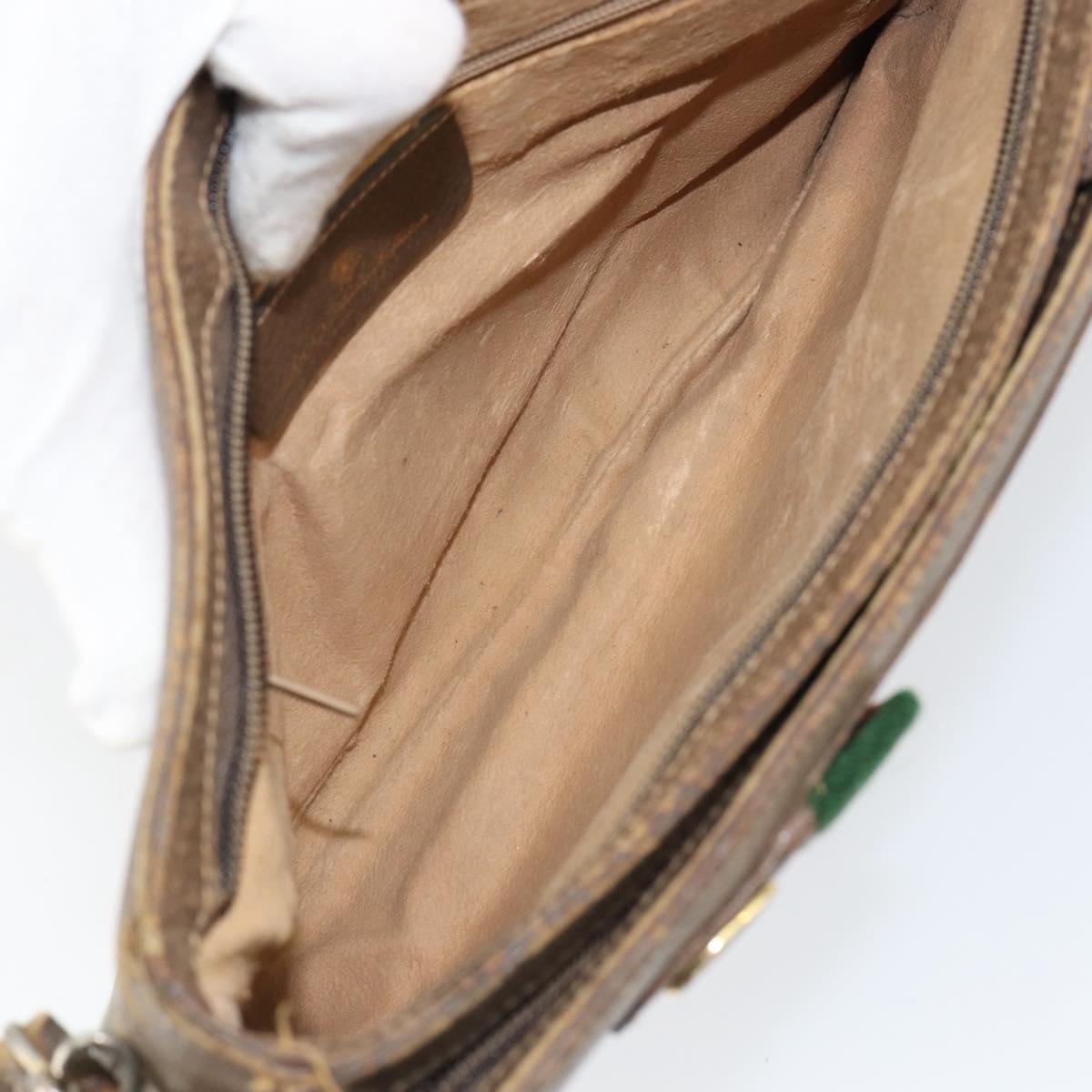 GUCCI GG Supreme Web Sherry Line Shoulder Bag PVC Beige 904 02 035 Auth 153952