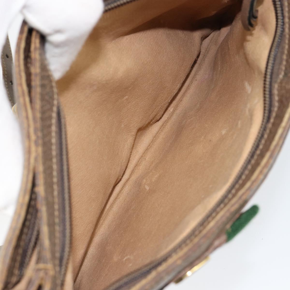 GUCCI GG Supreme Web Sherry Line Shoulder Bag PVC Beige 904 02 035 Auth 153952