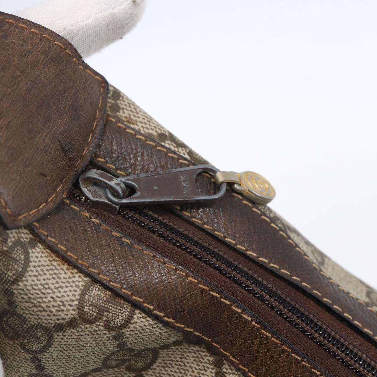 GUCCI GG Supreme Web Sherry Line Shoulder Bag PVC Beige 10 01 3840 Auth 153954