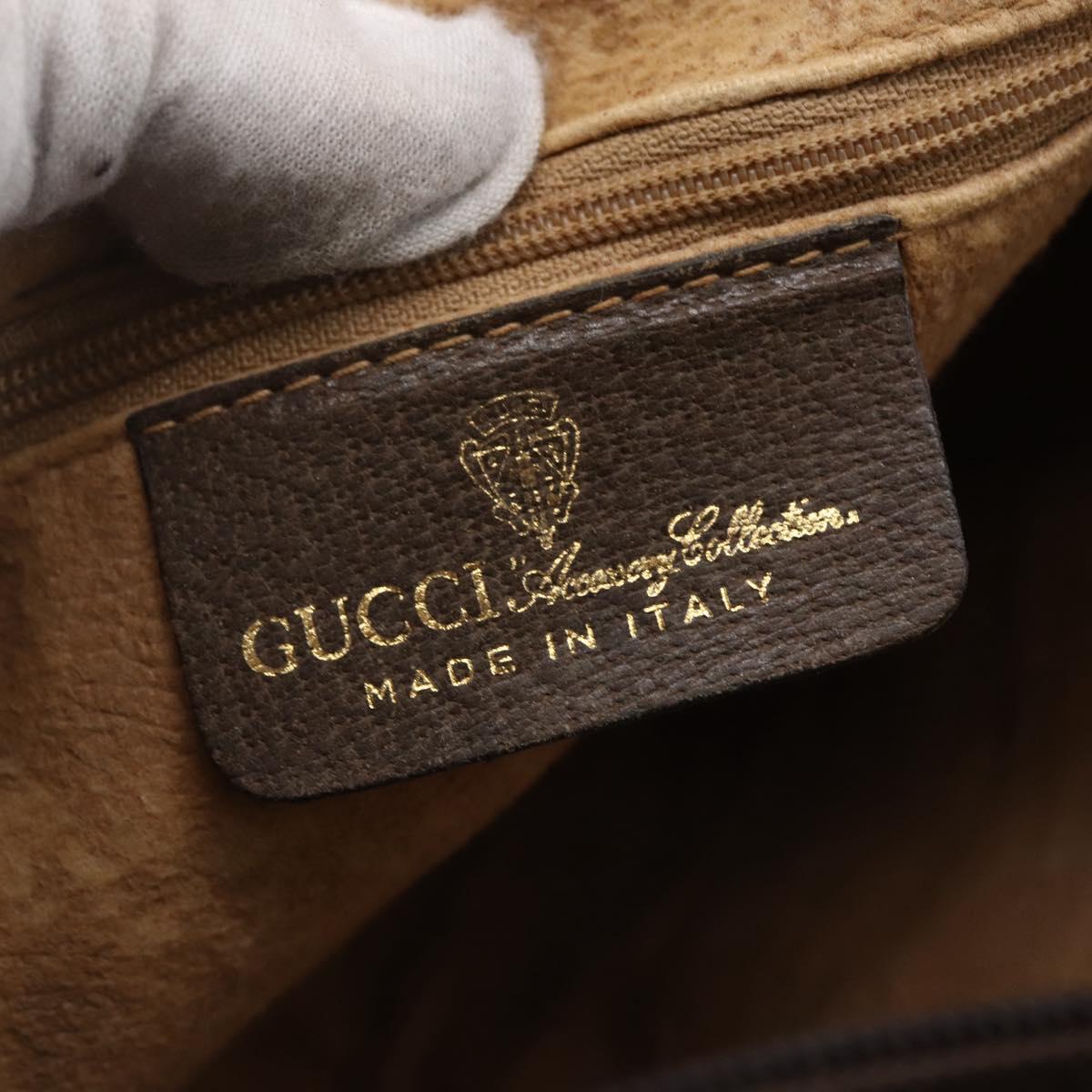 GUCCI GG Supreme Web Sherry Line Shoulder Bag PVC Beige 10 01 3840 Auth 153954