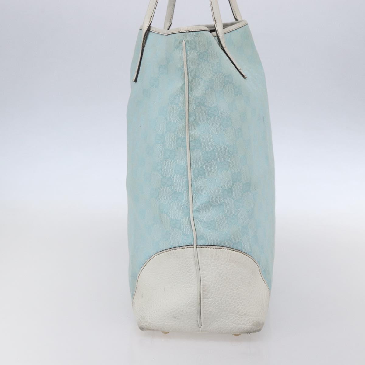 GUCCI GG Canvas Tote Bag Outlet Light Blue 263345 Auth 153956